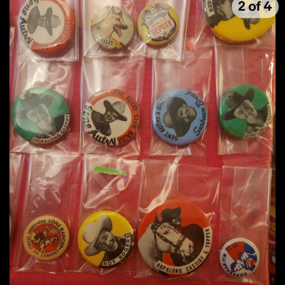 Vintage Western Pinback Button Collection Roy Rogers etc
